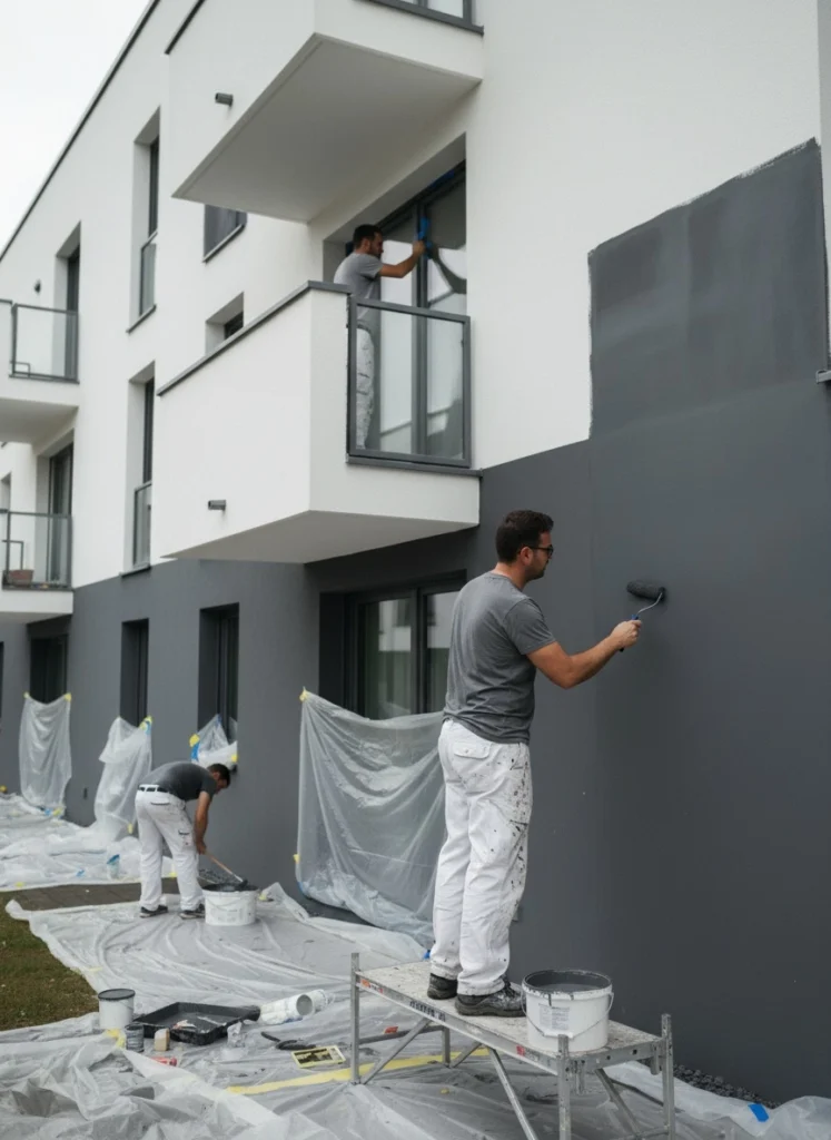Resultado final de pintura en comunidad de vecinos en Cádiz
